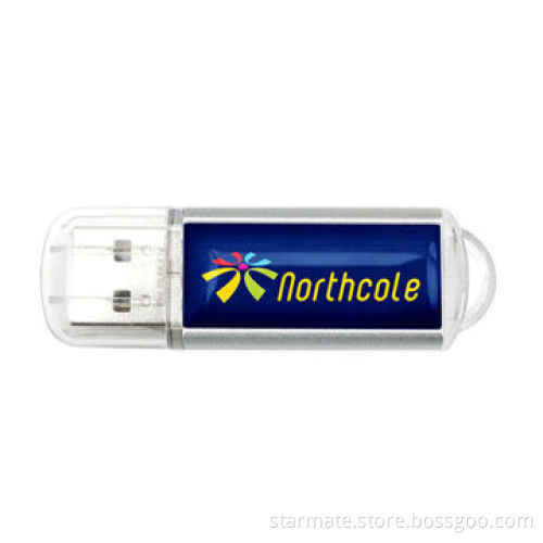 Doming Logo USB Drive, 256MB to 32GB Capacity